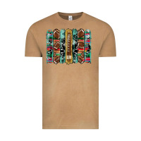 Vintage Camel football serape cowhide turquoise glitter  brushstrokes Vintage Tee - Artiststas
