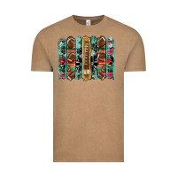 Football Serape Cowhide Turquoise Glitter  Brushstrokes Vintage Tee | Teevron