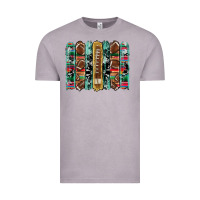 Vintage Zinc football serape cowhide turquoise glitter  brushstrokes Vintage Tee - Artiststas