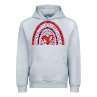 Heather Grey valentine's day rainbow Urban Hoodie - BarkalooDesign