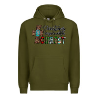 Army Green christmas begins with christ Premium Hoodie - AdoDesignShop