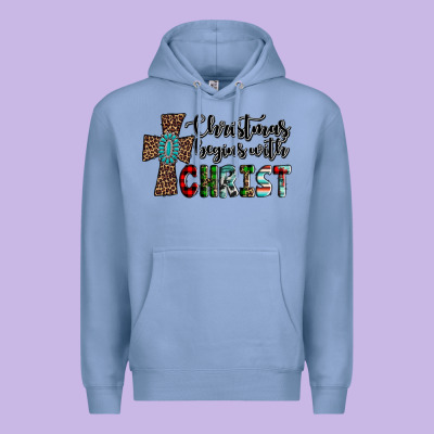 Christmas Begins With Christ Premium Hoodie Designed By Adodesignshop