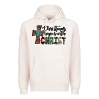 Pale Pink christmas begins with christ Premium Hoodie - AdoDesignShop