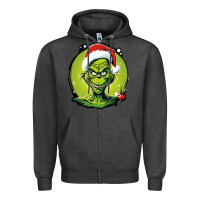 Charcoal Heather Grinch Zipper Hoodie - Unal Design