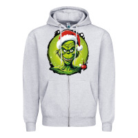 Heather Grey Grinch Zipper Hoodie - Unal Design