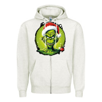 Oatmeal Heather Grinch Zipper Hoodie - Unal Design