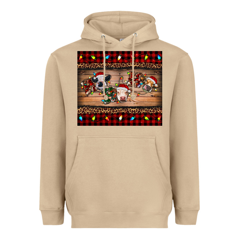 Hohoho Christmas Cows Heavyweight Hoodie by RanaPortraitStore | Teevron