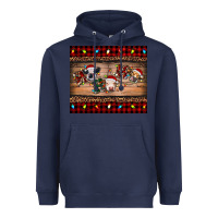 Navy hohoho christmas cows Heavyweight Hoodie - RanaPortraitStore