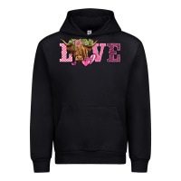 Black valentine's day love highland cow Urban Hoodie - BarkalooDesign