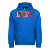 Cobalt valentine's day love highland cow Urban Hoodie - BarkalooDesign