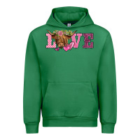 Emerald valentine's day love highland cow Urban Hoodie - BarkalooDesign