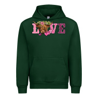 Forest Green valentine's day love highland cow Urban Hoodie - BarkalooDesign