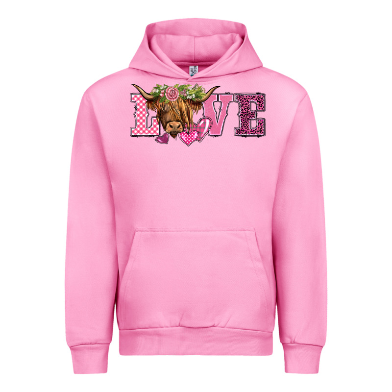 Valentine's Day Love Highland Cow Urban Hoodie by BarkalooDesign | Teevron