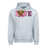 Heather Grey valentine's day love highland cow Urban Hoodie - BarkalooDesign