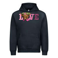 Navy valentine's day love highland cow Urban Hoodie - BarkalooDesign