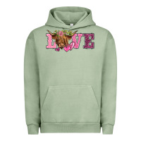 Pigment Oil Green valentine's day love highland cow Urban Hoodie - BarkalooDesign