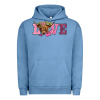 Pigment Pebble Blue valentine's day love highland cow Urban Hoodie - BarkalooDesign