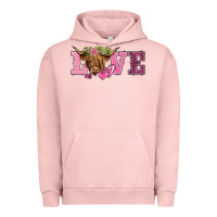 Pigment Salmon valentine's day love highland cow Urban Hoodie - BarkalooDesign