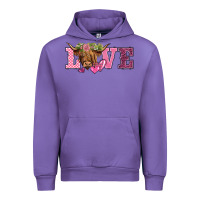 Tulip valentine's day love highland cow Urban Hoodie - BarkalooDesign