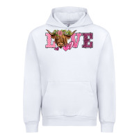 White valentine's day love highland cow Urban Hoodie - BarkalooDesign