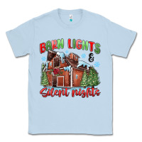 Dusty Blue barn lights and silent nights Classic Tee - MaliasSmallBusiness