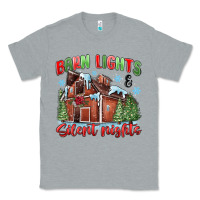 Heather Grey barn lights and silent nights Classic Tee - MaliasSmallBusiness