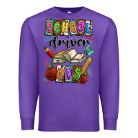 Purple School driver bus Premium Sweatshirt - CowhideDigitalArt