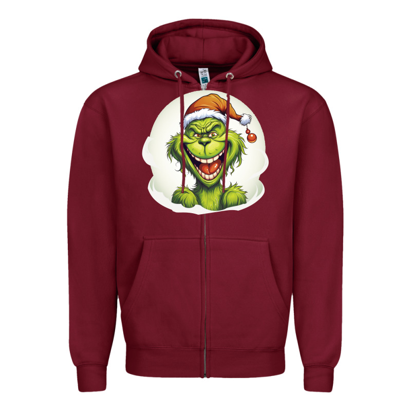 Grinch Zipper Hoodie by Unal Design | Teevron