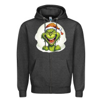 Charcoal Heather Grinch Zipper Hoodie - Unal Design
