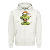 Oatmeal Heather Grinch Zipper Hoodie - Unal Design