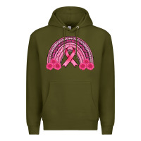 Army Green breast cancer rainbow Premium Hoodie - AdoDesignShop
