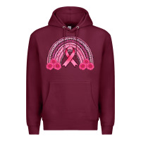 Burgundy breast cancer rainbow Premium Hoodie - AdoDesignShop
