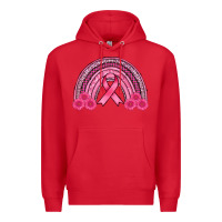 Red breast cancer rainbow Premium Hoodie - AdoDesignShop