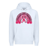 White breast cancer rainbow Premium Hoodie - AdoDesignShop