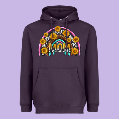 Mom With Sunflower Rainbow Mothers Day Heavyweight Hoodie Designed By Texasbilliewilder