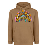 Toasted Coconut mom with sunflower rainbow mothers day Heavyweight Hoodie - texasbilliewilder