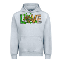 Heather Grey love luck with clover Urban Hoodie - NancyCooperArtShop