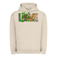 Pigment French Oak love luck with clover Urban Hoodie - NancyCooperArtShop