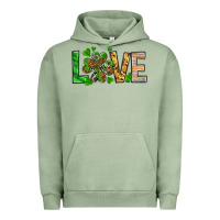 Pigment Oil Green love luck with clover Urban Hoodie - NancyCooperArtShop