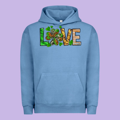 Love Luck With Clover Urban Hoodie Designed By Nancycooperartshop