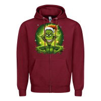 Burgundy Grinch Zipper Hoodie - Unal Design