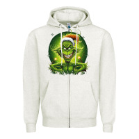 Oatmeal Heather Grinch Zipper Hoodie - Unal Design