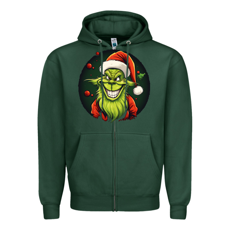 Grinch Zipper Hoodie by Unal Design | Teevron