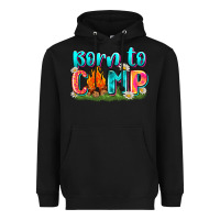 Black born to camp Heavyweight Hoodie - Zillion Design Studio