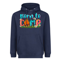 Navy born to camp Heavyweight Hoodie - Zillion Design Studio