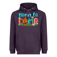Plum born to camp Heavyweight Hoodie - Zillion Design Studio