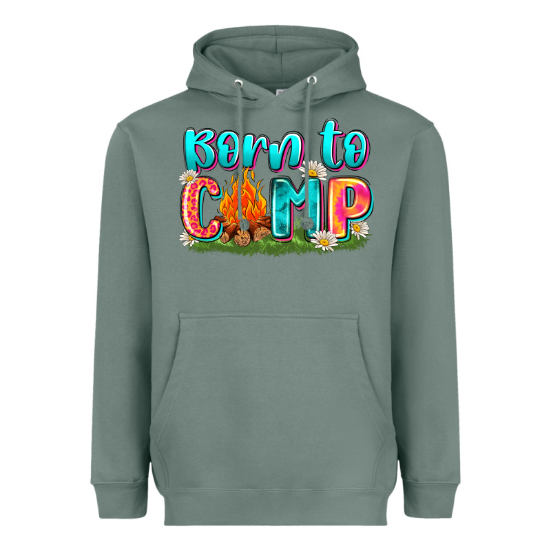 Born To Camp Heavyweight Hoodie by Zillion Design Studio | Teevron