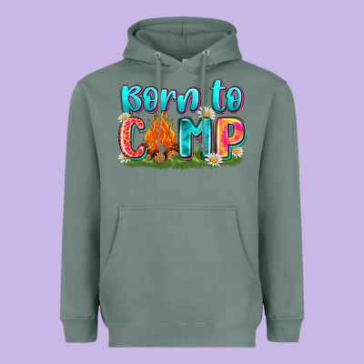 Born To Camp Heavyweight Hoodie Designed By Zillion Design Studio