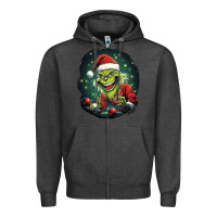 Charcoal Heather Grinch Zipper Hoodie - Unal Design