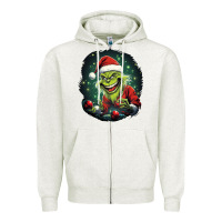 Oatmeal Heather Grinch Zipper Hoodie - Unal Design